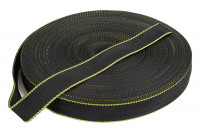Стропа окантовочная чёрная с желтой полосой 30 мм