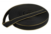 Стропа окантовочная чёрная с оранжевой полосой 30 мм