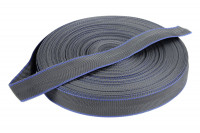Стропа окантовочная темно-серая с синей полосой 30 мм